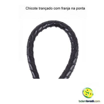 Chicote de couro preto 60cm - Image 5