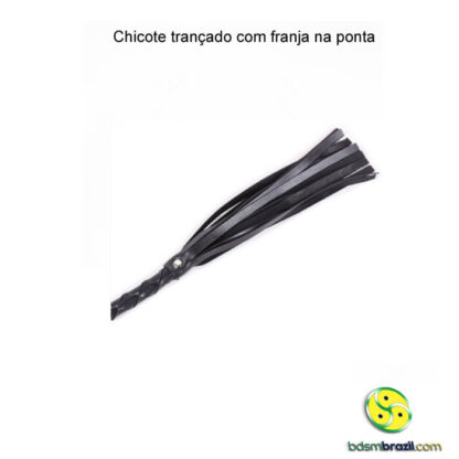 Chicote de couro preto 60cm - Image 6