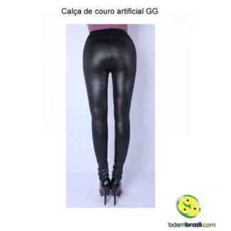 Calça de couro artificial GG