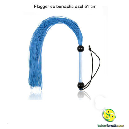 Flogger de borracha preto 51 cm