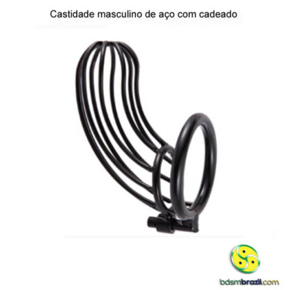 Castidade masculino de aço com cadeado - Image 2