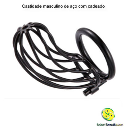 Castidade masculino de aço com cadeado - Image 3