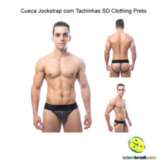 Cueca Jockstrap com Tachinhas SD Clothing Preto