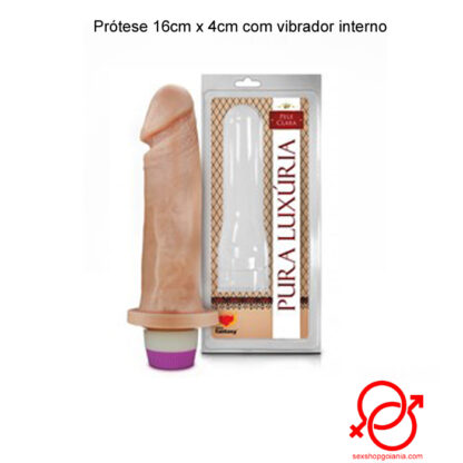 Prótese 16cm x 4cm com vibrador interno