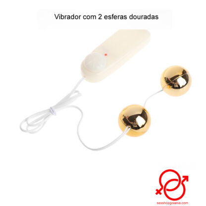 Vibrador com 2 esferas douradas