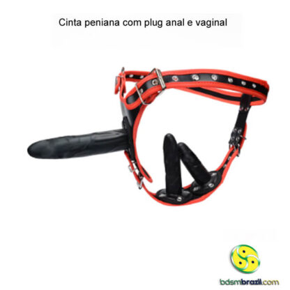 Cinta peniana com plug anal e vaginal