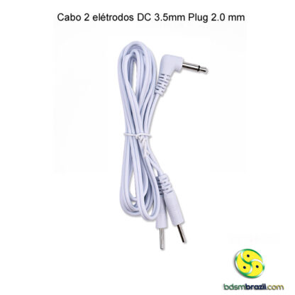 Cabo 2 elétrodos DC 3.5mm Plug 2.0 mm