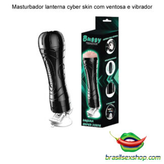 Masturbador lanterna (flashlight) em cyber skin com ventosa e vibrador