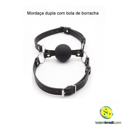 Mordaça dupla com bola de borracha - Image 3