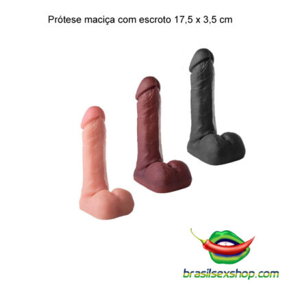 Prótese maciça com escroto 17,5 x 3,5 cm