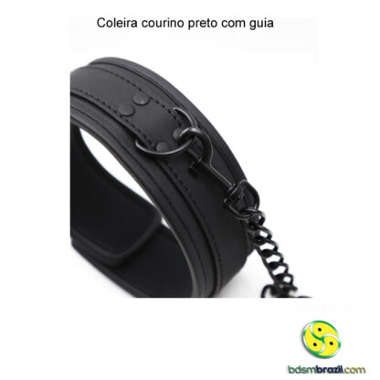 Coleira courino preto com guia - Image 6