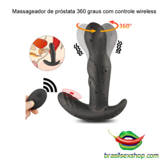 Massageador de próstata 360 graus com controle wireless
