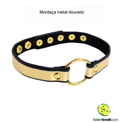 Mordaça metal dourado