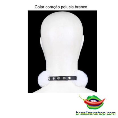 Colar coração pelucia branco - Image 3