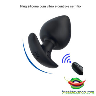 Plug silicone com vibro e controle sem fio