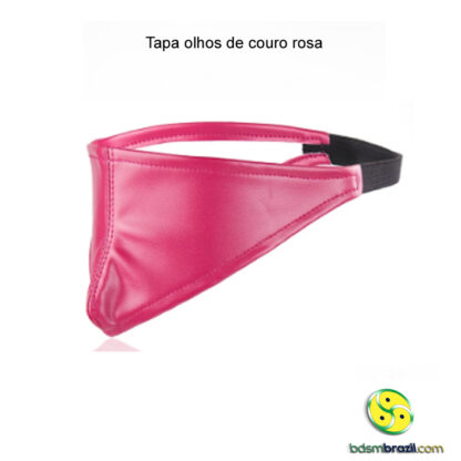 Tapa olhos de couro rosa