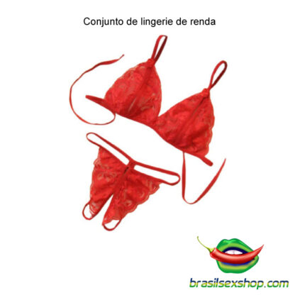 Conjunto de lingerie de renda