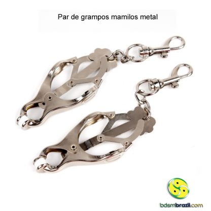 Par de grampos mamilos metal