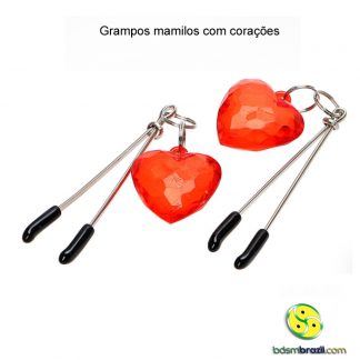 Grampos mamilos com corações