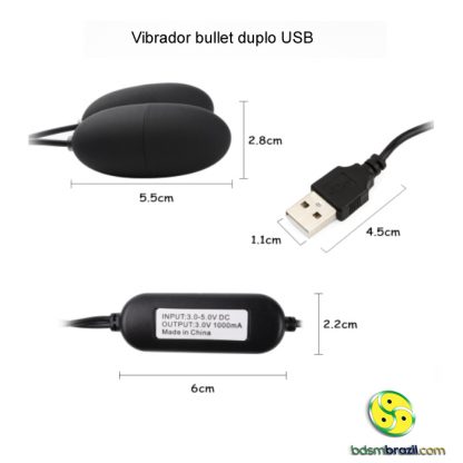 Vibrador bullet duplo USB