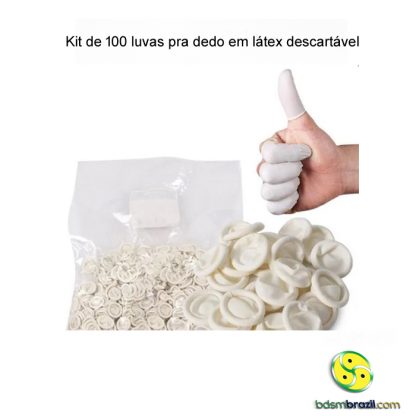 Kit de 100 Luvas pra Dedo em Látex Descartável