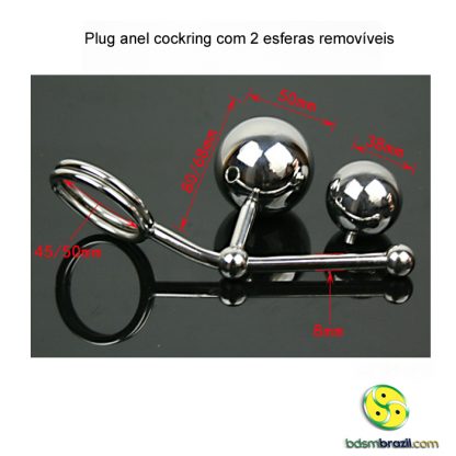 Plug anel cockring com 2 esferas removíveis - Image 3