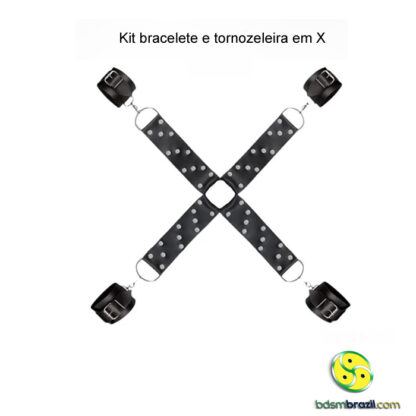 Kit bracelete e tornozeleira em X