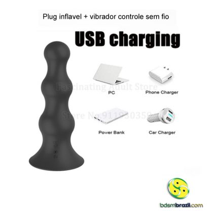 Plug inflavel + vibrador controle sem fio - Image 3