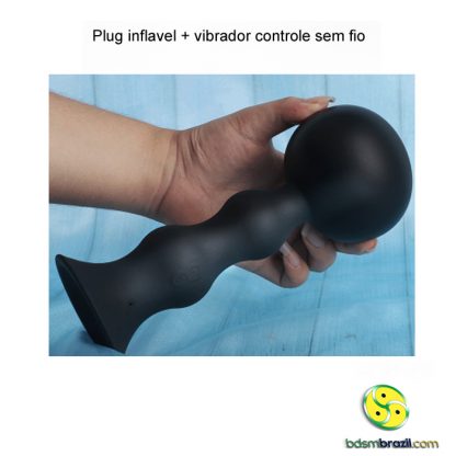 Plug inflavel + vibrador controle sem fio - Image 4