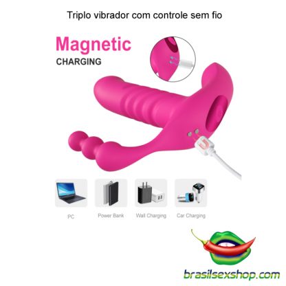 Triplo vibrador com controle sem fio - Image 5