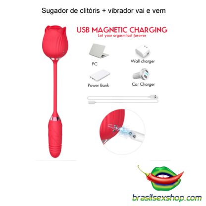 Sugador de clitóris + vibrador vai e vem - Image 4