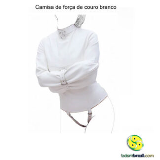 Camisa de força de couro branco