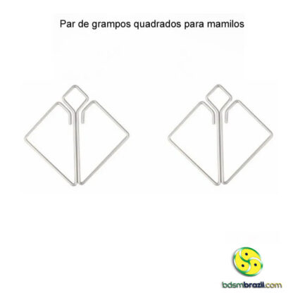 Par de grampos quadrados para mamilos