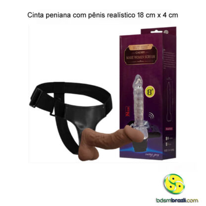 Cinta peniana com pênis realístico 18 cm x 4 cm