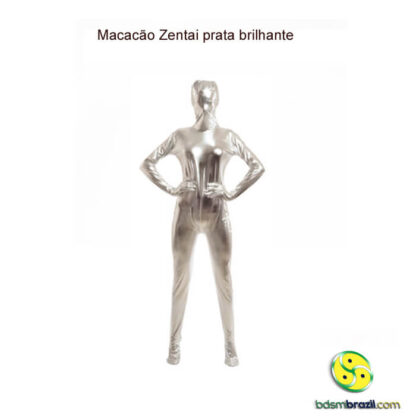 Macacão Zentai prata brilhante - Image 2