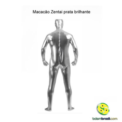 Macacão Zentai prata brilhante - Image 6