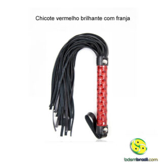 Chicote vermelho brilhante com franja