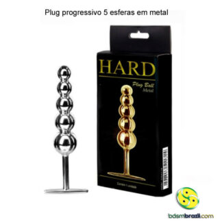 Plug progressivo 5 esferas em metal