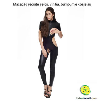 Macacão recorte seios, virilha, bumbum e costelas