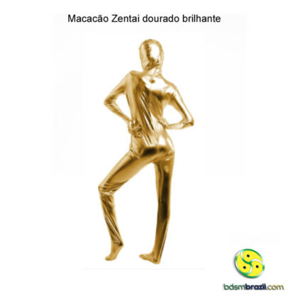 Macacão Zentai dourado brilhante - Image 3