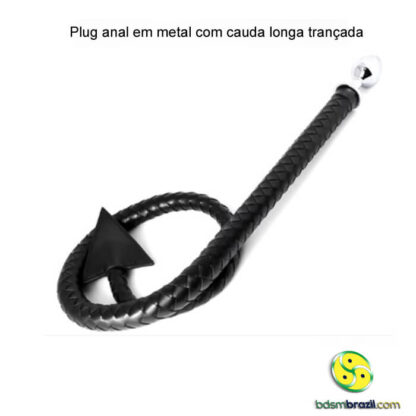 Plug anal em metal com cauda longa trançada - Image 4