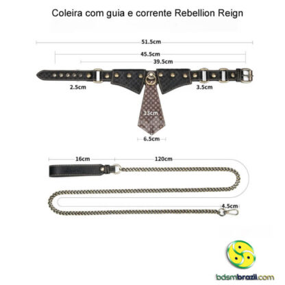 Coleira com guia e corrente Rebellion Reign - Image 2