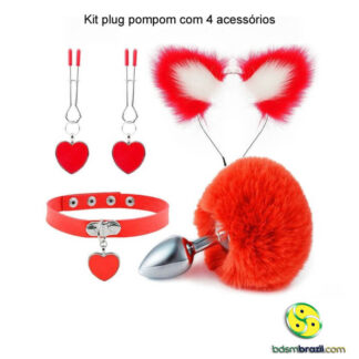 Kit plug pompom com 4 acessórios