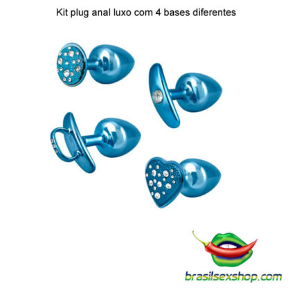 Kit plug anal luxo com 4 bases diferentes - Image 2