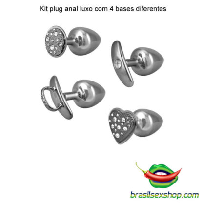 Kit plug anal luxo com 4 bases diferentes - Image 4