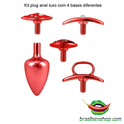 Kit plug anal luxo com 4 bases diferentes - Image 9