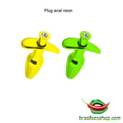 Plug anal neon aplicador de lubrificante