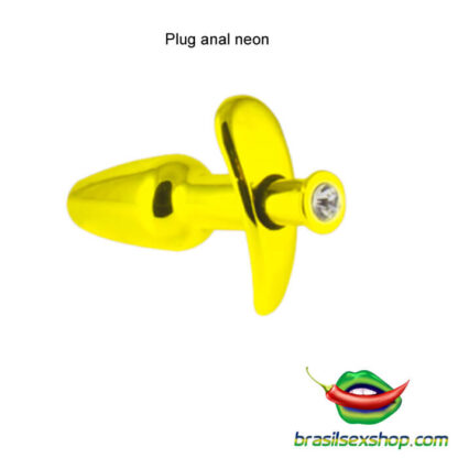 Plug anal neon aplicador de lubrificante