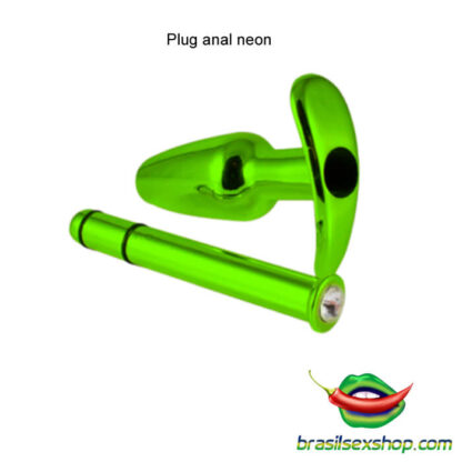 Plug anal neon aplicador de lubrificante