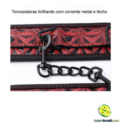 Tornozeleiras brilhante com corrente metal e fecho - Image 3